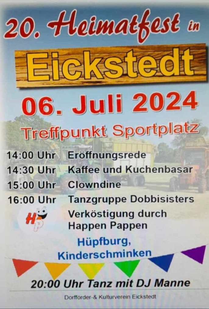 Flyer für das 20. Heimatfest in Eickstedt