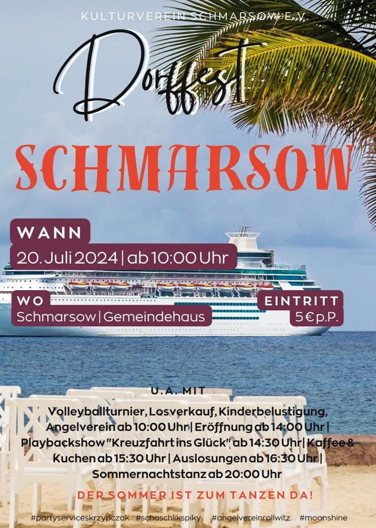 Flyer zum Dorffest Schmarsow 2024